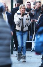 SIENNA MILLER Outside of Cabaret on Broadway in New York