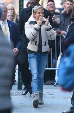 SIENNA MILLER Outside of Cabaret on Broadway in New York