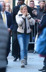 SIENNA MILLER Outside of Cabaret on Broadway in New York