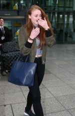 SOPHIE TURNER at Heathrow Airport in London