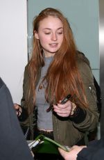 SOPHIE TURNER at Heathrow Airport in London