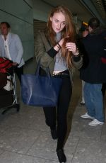 SOPHIE TURNER at Heathrow Airport in London