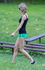 TAYLOR SWIFT in Shorts Out Hiking in Hollywood