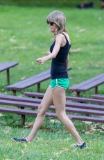 TAYLOR SWIFT in Shorts Out Hiking in Hollywood