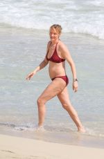 UMA THURMAN in Bikini at a Beach in St. Barts