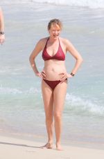 UMA THURMAN in Bikini at a Beach in St. Barts