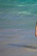 UMA THURMAN in Bikini at a Beach in St. Barts