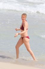 UMA THURMAN in Bikini at a Beach in St. Barts