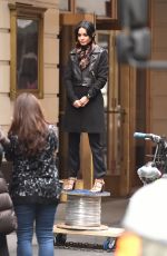 VANESSA HUDGENS Arrives at Neil Simon Theatre in New York