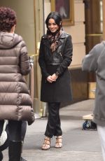 VANESSA HUDGENS Arrives at Neil Simon Theatre in New York