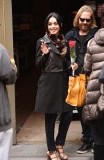 VANESSA HUDGENS Arrives at Neil Simon Theatre in New York