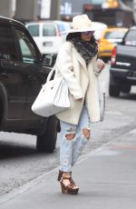 VANESSA HUDGENS in Ripped Jeans Out and About in New York