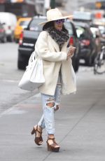 VANESSA HUDGENS in Ripped Jeans Out and About in New York