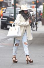 VANESSA HUDGENS in Ripped Jeans Out and About in New York