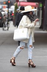 VANESSA HUDGENS in Ripped Jeans Out and About in New York