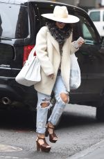 VANESSA HUDGENS in Ripped Jeans Out and About in New York