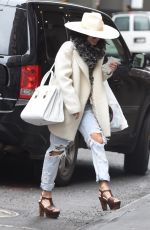 VANESSA HUDGENS in Ripped Jeans Out and About in New York