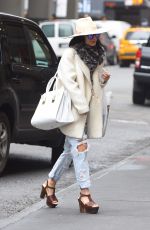 VANESSA HUDGENS in Ripped Jeans Out and About in New York