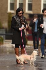 VANESSA HUDGENS Walks Her Dog Out in New York