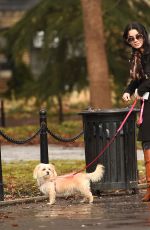 VANESSA HUDGENS Walks Her Dog Out in New York