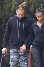 ZOE SALDANA and Marco Perego Out Hiking in Beverly Hills 1803