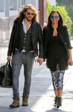 ZOE SALDANA and Marco Perego Out in Santa Monica