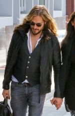 ZOE SALDANA and Marco Perego Out in Santa Monica