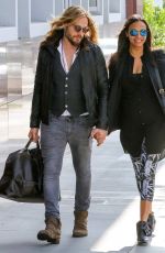 ZOE SALDANA and Marco Perego Out in Santa Monica
