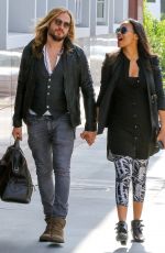ZOE SALDANA and Marco Perego Out in Santa Monica
