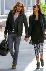 ZOE SALDANA and Marco Perego Out in Santa Monica