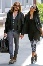 ZOE SALDANA and Marco Perego Out in Santa Monica