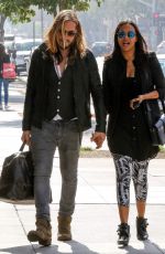 ZOE SALDANA and Marco Perego Out in Santa Monica