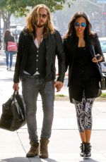 ZOE SALDANA and Marco Perego Out in Santa Monica