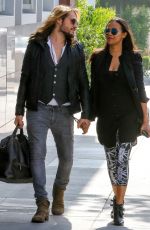 ZOE SALDANA and Marco Perego Out in Santa Monica