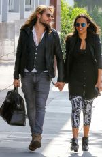 ZOE SALDANA and Marco Perego Out in Santa Monica
