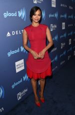 ZOE SALDANA at 2015 Glaad Media Awards in Beverly Hills