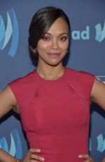 ZOE SALDANA at 2015 Glaad Media Awards in Beverly Hills