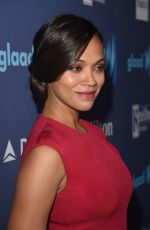 ZOE SALDANA at 2015 Glaad Media Awards in Beverly Hills