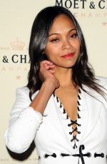 ZOE SALDANA at Moet & Chandon Toasts Roger Federer