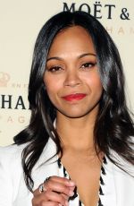 ZOE SALDANA at Moet & Chandon Toasts Roger Federer