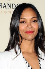 ZOE SALDANA at Moet & Chandon Toasts Roger Federer