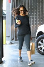 ZOE SALDANA in Leggings Out and About in Hollywood