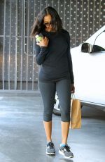 ZOE SALDANA in Leggings Out and About in Hollywood