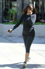 ZOE SALDANA in Leggings Out and About in Hollywood