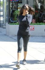 ZOE SALDANA in Leggings Out and About in Hollywood