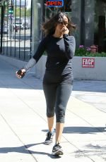 ZOE SALDANA in Leggings Out and About in Hollywood