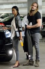 ZOE SALDANA Out and About in Los Angeles