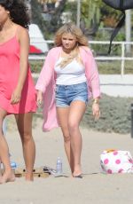 ALLI SIMPSON on the Set of a Music Video on Santa Monica