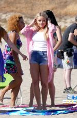 ALLI SIMPSON on the Set of a Music Video on Santa Monica