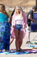 ALLI SIMPSON on the Set of a Music Video on Santa Monica